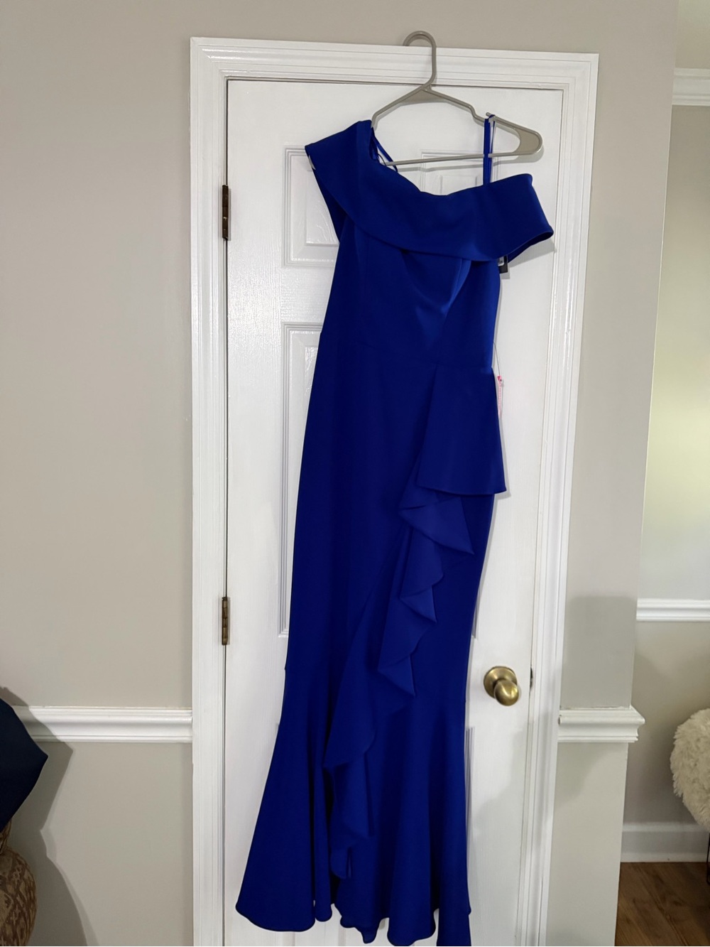 Royal Blue Ruffle Evening Dress